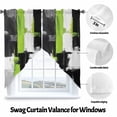 thumbnail image 3 of Abstract Street Art Swag Curtain Valance for Windows, Green Black Geometric Graffiti Window Treatments Short Swag Topper for Kitchen Windows Bathroom Bedroom, 36"x45", 3 of 8
