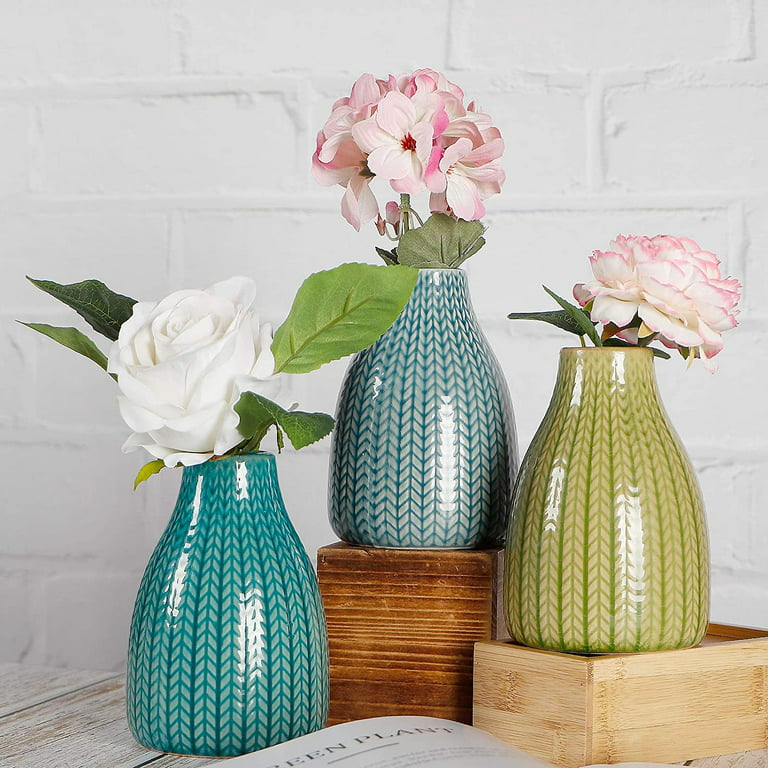  Ceramic Colorful Vase,Flower Vases Decorative for Centro De  Mesa De Comedor,Colorful Decor,Pastel Decor for Living Room（9.6''H ） : Home  & Kitchen