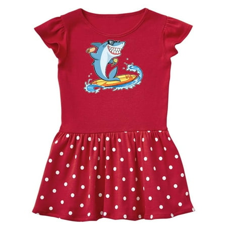 

Inktastic Surfing Shark with Hot Dog and Ice Cream Cone Gift Toddler Girl Dress
