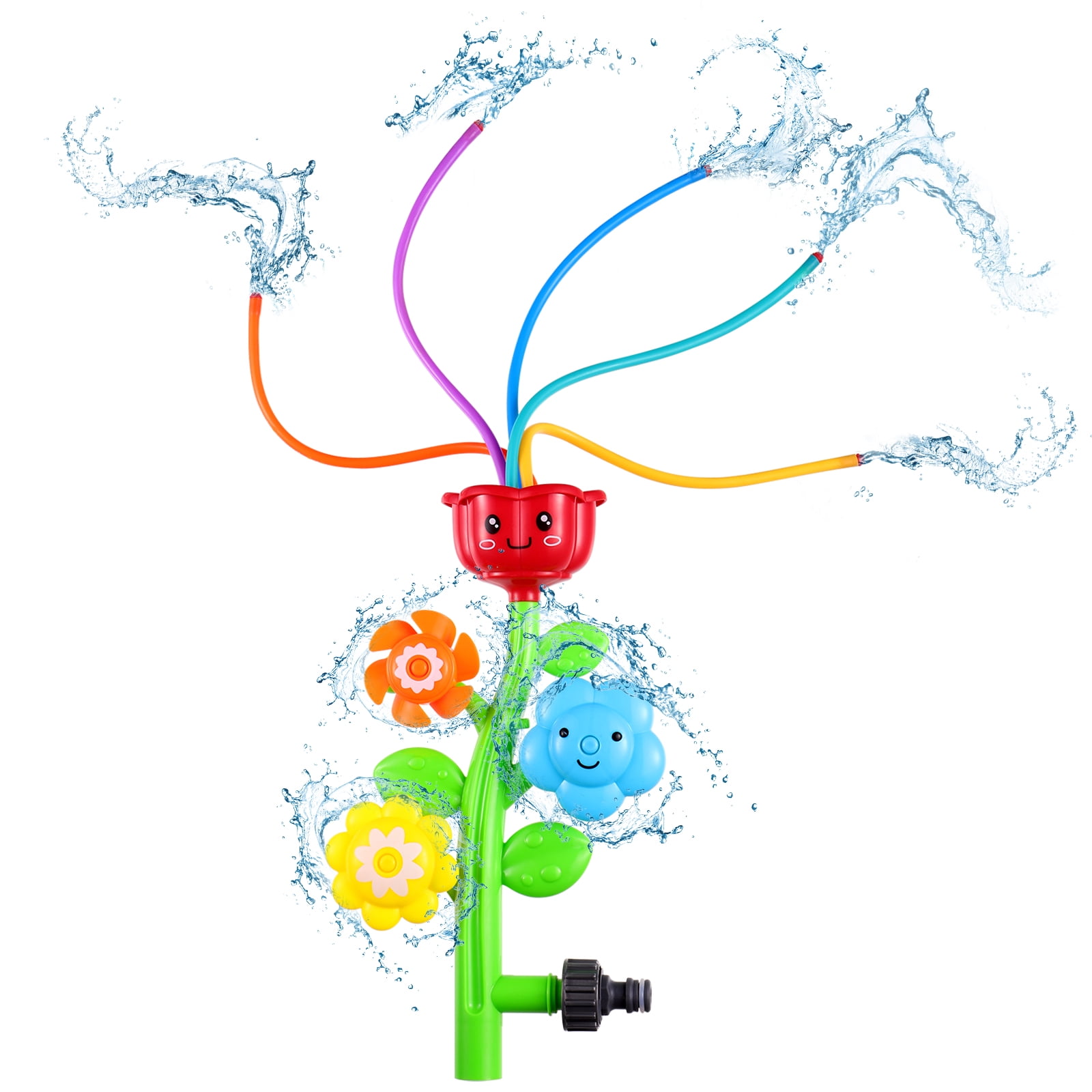 Toyvian Spinning Flower Sprinkler Colorful Outdoor Water Sprinkler Fun