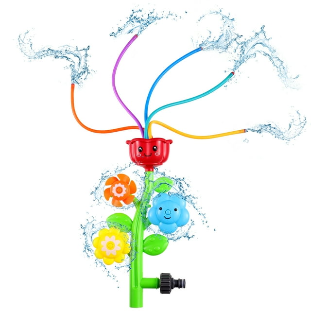 Toyvian Flower Sprinkler Colorful Outdoor Water Sprinkler Fun Water Activity Spray Sprinkler Flower Shape Swirl Game Toy for Garden Backyard (Random Flower Color)