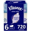 Kleenex Ultra Soft Facial Tissues, 6 Flat Boxes (720 Total Tissues)