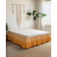 thumbnail image 2 of Weeping Flowers Wrap Around Bed Skirts for King Bed 16" Drop,Bed Skirt with Adjustable Elastic Belt Dust Ruffle Bed Valance for Bedroom Orange Spring Floral Botanical Art Aesthetics Bed Frame Cover, 2 of 7