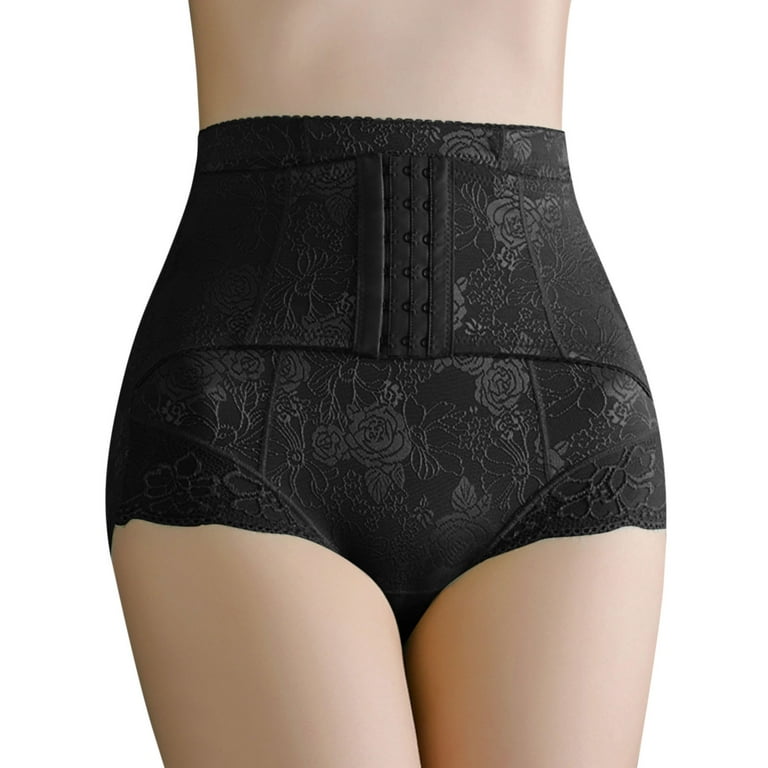High Waist Shapewear Tummy Control Body Shaper Corset Slimming Panties Lace  Underwear Black