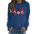 thumbnail image 2 of Qiopertar Mode Femmes Imprimé Col Rond Pull Tops Manches Longues Blouse Confortable Chandail en Molleton Offres de la Semaine Liquidation Moins de 5$ jusqu'à 90 % de Réduction, 2 of 4
