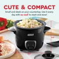 thumbnail image 3 of Dash Mini Rice Cooker Steamer, 2 Cup, Nonstick Removable Pot Black, 3 of 7