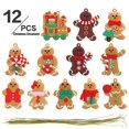 thumbnail image 2 of Conjunto de adornos de hombre de jengibre para Navidad, 6-12 piezas, colgante para árbol de Navidad, regalo para niños, fiesta de Navidad, decoración de Año Nuevo, 2 of 4