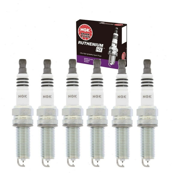 6 pc NGK Ruthenium HX Spark Plugs compatible with Chrysler Pacifica 3.6L V6 2017-2018