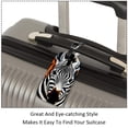 thumbnail image 3 of Square 2Pack PU Leather Zebra Cruise Luggage Tag with Privacy Cover and Name ID Tag for Travel Handbags Backpacks Luggage Tags, 3 of 6