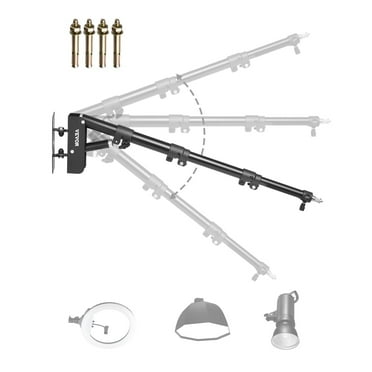 VEVOR Ring Light Wall Mount Boom Arm, 39.37 in/100 cm, Triangle Boom Arm Support 180° Rotation, Heavy Duty Wall Stand Tirpod Support, for Studio Video Light, Monolight,Photography,Softbox,Reflector