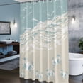 thumbnail image 3 of Ocean Beach Shower Curtains for Bathroom, Hand-Painting Abstract Beige Beach Blue Sea Crab Washable Fabric Shower Curtain with Hooks Waterproof Bathroom Decor Sets, 66 x 72 Inches, 3 of 9