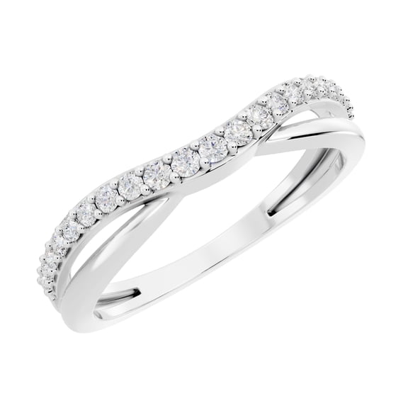 Dazzlingrock Collection 0.25 ctw Round Lab Grown White Diamond Wedding Guard Contour Band for Women in 925 Sterling Silver Size 4.5
