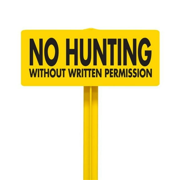 EverMark No Hunting without Written Permission Sign with Yellow Stake Kit