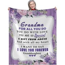 Grandma Gifts Blanket from Grandkids, Grandma Birthday Gifts, Grandma Throw Blanket from Granddaughter Grandson, Warm Fleece Blanket Talking Love to Her - 50x60 inches