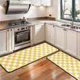 thumbnail image 3 of Kitchen Rugs Sets Of 2,Yellow White Checkerboard Checkered Pattern Anti Fatigue Kitchen Mat Rugs Non Slip Washable,Decorative Kitchen Floor Mats for Kitchen,Sink,Laundry,17"x47"+17"x47", 3 of 5