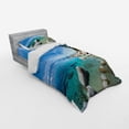 thumbnail image 2 of Ambesonne Nature Bedding Set 3 Pcs, Coastal Tropical Tahoe, Twin, Blue Grey, 2 of 2