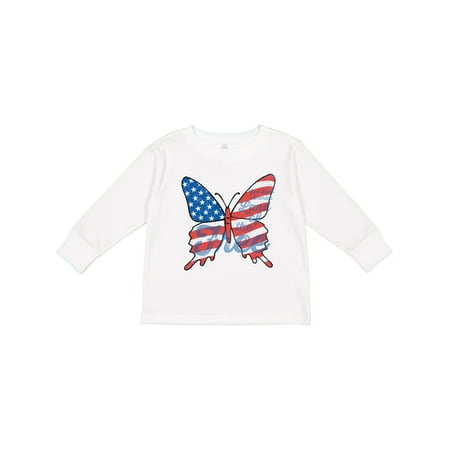 

Inktastic Patriotic Butterfly Gift Toddler Toddler Girl Long Sleeve T-Shirt