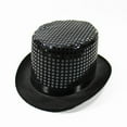 thumbnail image 2 of LEKODE Top Hat Sequin Hat Wide Brim Hats for Men Bucket Hats Women's Hats Womens Cap Men's Bucket Hat Black One Size, 2 of 3