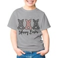thumbnail image 4 of Boys Girls Round Neck Cotton Easter T Shirt Short Sleeve Grey 8Y-9Y, 4 of 4