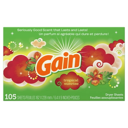 Gain Dryer Sheets, Tropical Sunrise, 105 Count