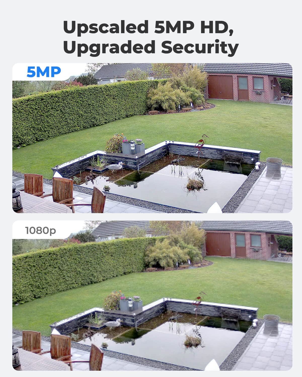 Reolink 5MP Outdoor Security POE IP Camera, Smart Human/Vehicle Detection, Audio Recording, Supports Google Assistant, IP66 Weatherproof, Time-Lapse, Night Vision, RLC-520A
