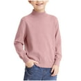 thumbnail image 2 of Suéter de cuello redondo para niños y niñas, cálido, de otoño e invierno, de punto con cuello semialto y forro polar, versátil, para niños., 2 of 7