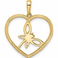 thumbnail image 3 of 14K Yellow & Rhodium And White Diamond-Cut Dragonfly In Heart Pendant (26.3 X 22.28) Made Peru -Jewelry By Sweet Pea, 3 of 7