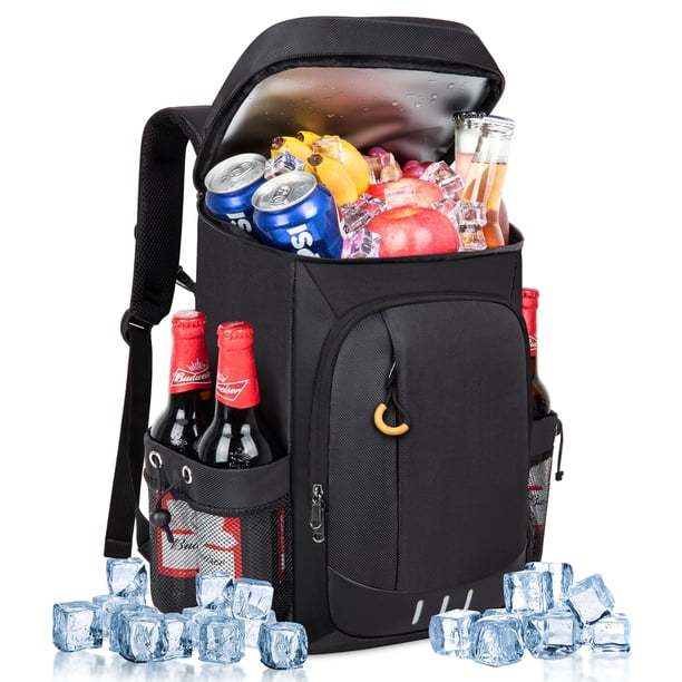 Cshidworld Mochila Enfriadora Suave Aislada a Prueba de Fugas 40 Latas Mochila Enfriadora Portátil para Picnic Acampar Playa Senderismo BBQ Almuerzo para Hombre y Mujeres, Negro