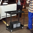 thumbnail image 5 of 2 Tier Heavy Duty Rolling Tool Cart, Industrial Steel Utility Cart with 2 Brake Wheels, 220 LBS Capacity Mobile Tool Organizer for Garage Workshop Warehouse Mechanic, Black, 5 of 5