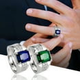 thumbnail image 3 of Dengmore Ring Men's Ring Crystal Green Spinel Trendy Men's Living Ring, 3 of 6