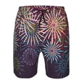 thumbnail image 3 of Balery Fireworks2 Traje de Baño Estilo Hawaiano para Hombre, Shorts de Secado Rápido con Bolsillos-Large, 3 of 6