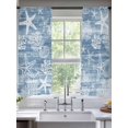 thumbnail image 2 of Haze Blue Coastal Sheer Curtains 72 Inch Length 2 Panels Set Window Treatments, Summer Beach Nautical Starfish Coral Vintage Rod Pocket Semi Curtains for Living Room/Bedroom/Kitchen, 104"W x 72"L, 2 of 7