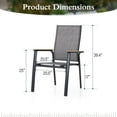 thumbnail image 7 of Sophia & William Patio Outdoor Dining Chairs Lightweight Aluminum Stackable Chairs Set of 2 - Gray, 7 of 7
