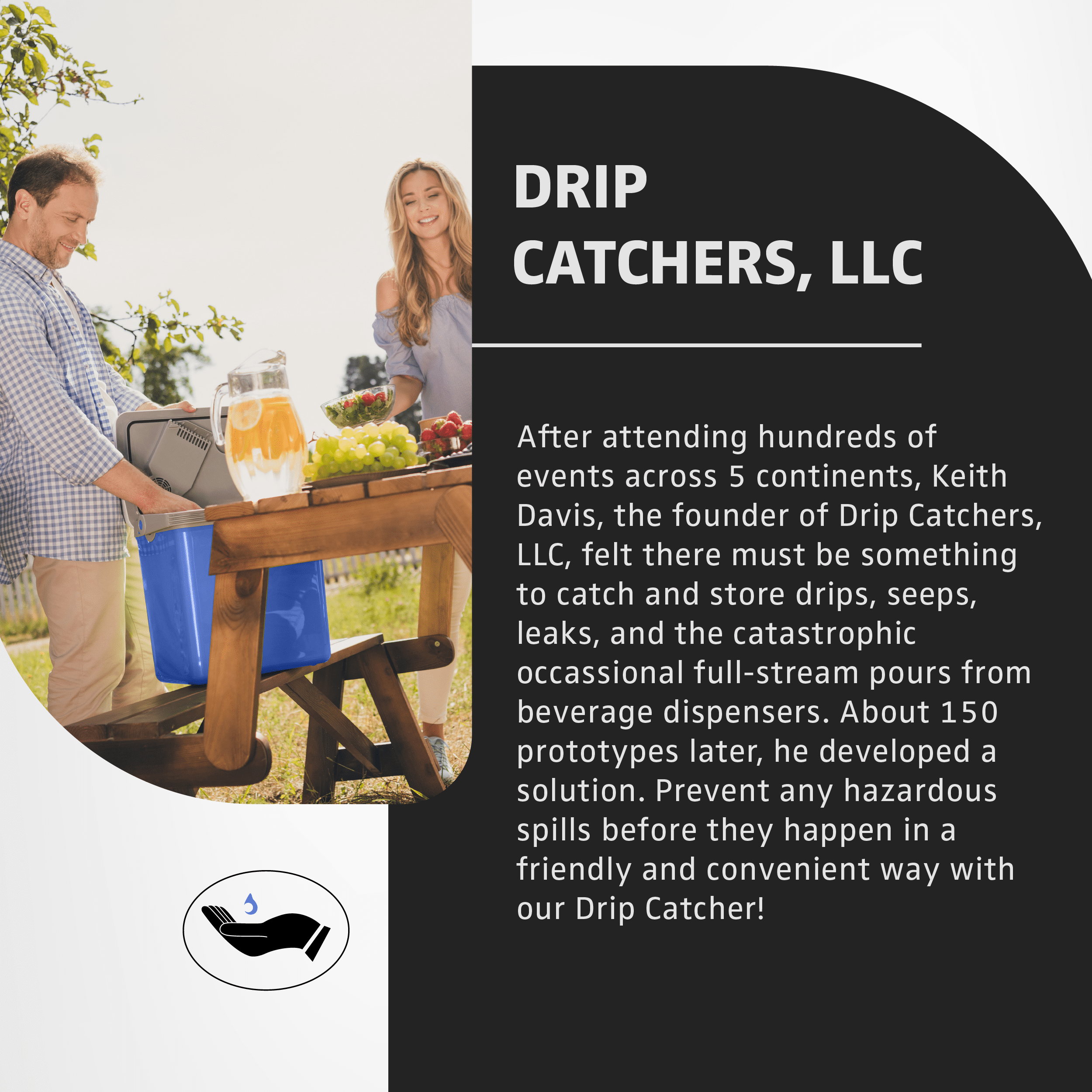 Drip Catcher - White - Catch all Your Drips, Seeps, Leaks, and Accidental Pours! Keep the Messes Off the Ground. (Igloo Not Included)