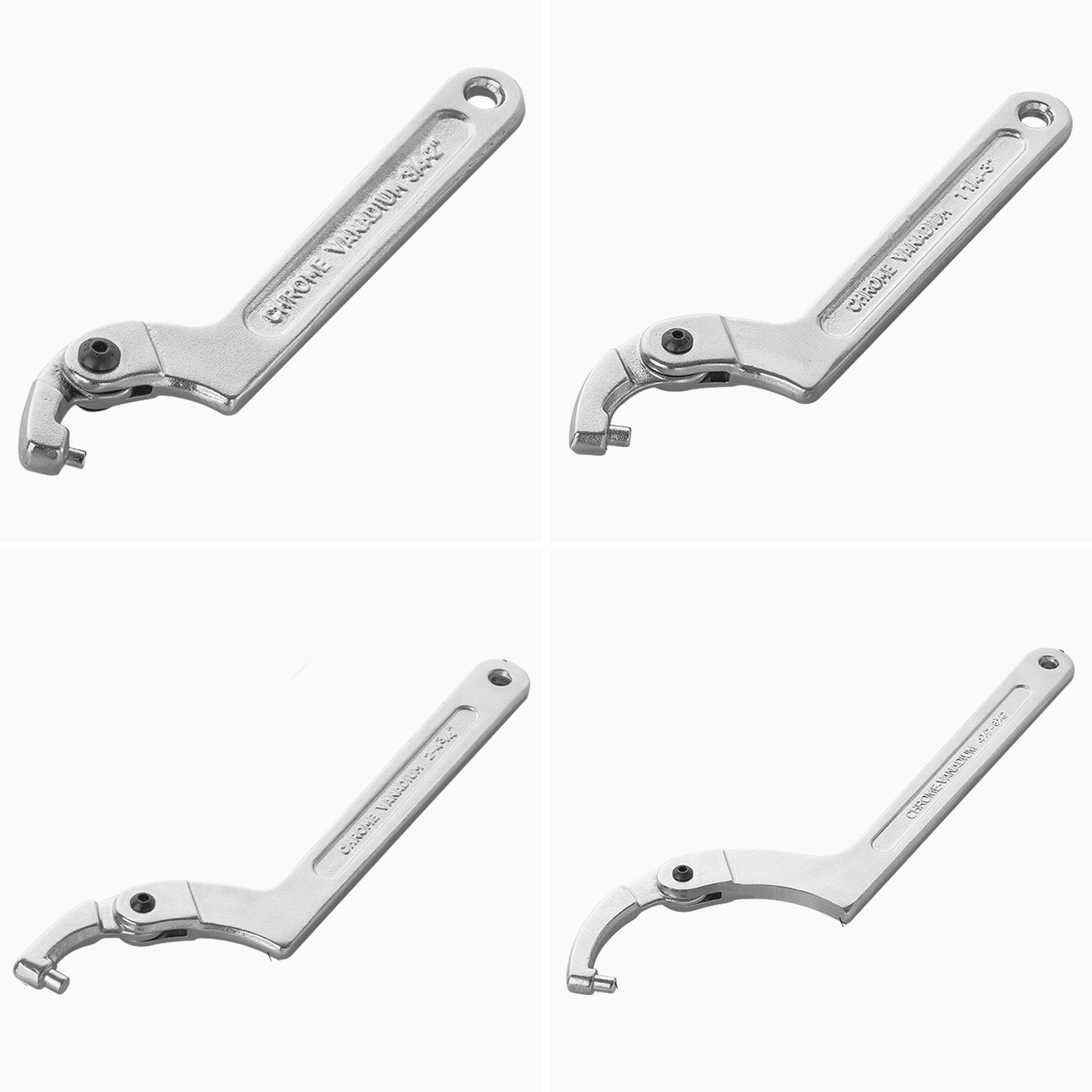 Adjustable C Hook Spanner Wrench Nut Bolts Hand Tool Stainless Steel Hand Tool Adjustable Wrench Hook Auto Tool