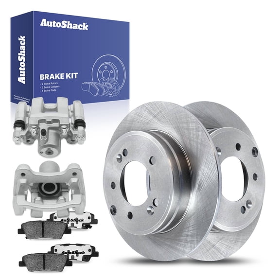 AutoShack Rear Brake Rotors Ceramic Brake Pads Calipers | Replacement for 2011-2015 Hyundai Sonata 2011-2015 Kia Optima 2.0L 2.4L FWD | 8-PC Brake Kit