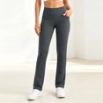 thumbnail image 4 of hoksml Women's High Waist Slim-Fit Flare Leg Pants, Stretch Yoga Trousers with Front and Back Pockets, 4 of 9