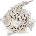 thumbnail image 2 of White Coral Reef Angelfish Sculpture – 11" Coastal Ocean Decor for Beach House | Polystone Tabletop Accent for Mantel, Shelf, or Nautical Room by Corner Merchant, 2 of 5