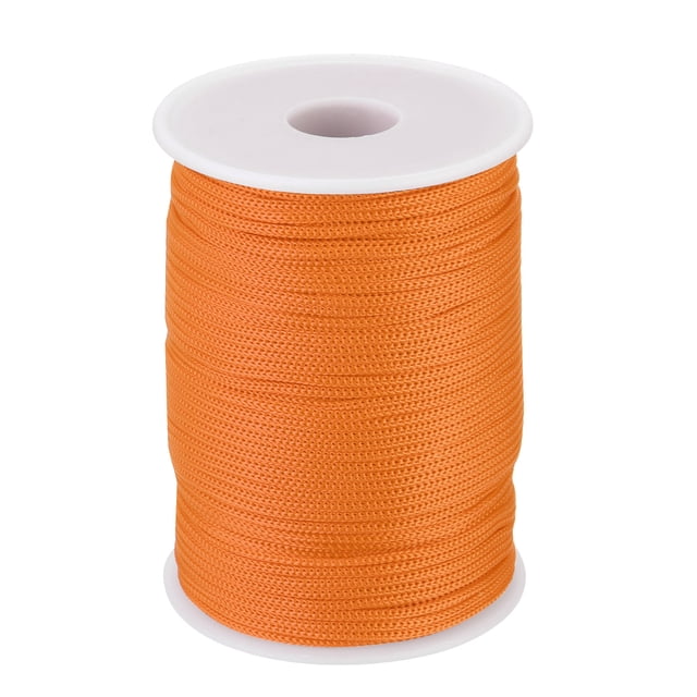Cuerda de polipropileno trenzada Uxcell de 1/16 de pulgada, cuerda de nylon de 328 pies para tendedero, camping, exterior, naranja claro