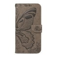 thumbnail image 5 of SaniMore Wallet Case for Samsung Galaxy S22 Plus, PU Leather Embossed Butterfly Flip Folio Cover Card Holder [Kickstand][Wrist Strap] All Arpund Protective Shockproof Shell, Grey, 5 of 18