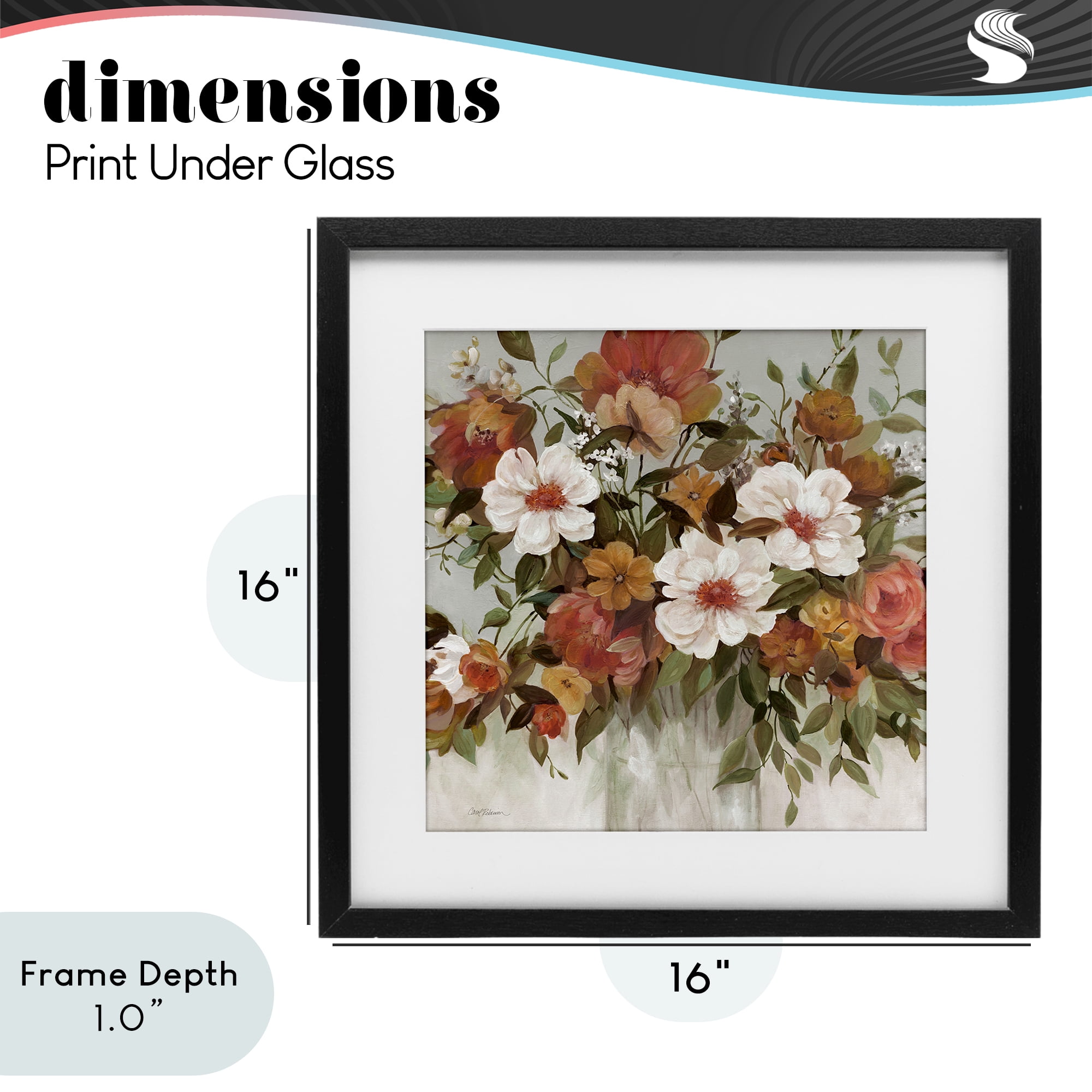 Stupell Industries Muted Vibe Bouquet Black Framed Print Under Glass, design by Carol Robinson