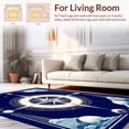 thumbnail image 2 of ODIKA 3'x5' Machine Washable Non-Slip Area Rug, Contemporary Nautical Compass Geometric Medallion Artistic Statement High Traffic Rug, Blue, 135565, 2 of 7