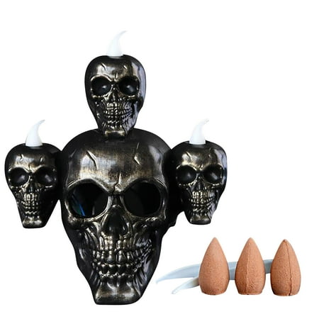 

EJWQWQE Halloween Skull Lamp Horror Candle Lamp Smoke Sandalwood