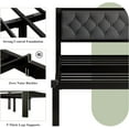 thumbnail image 5 of Feonase Full Size Metal Platform Bed Frame with Linen Upholstered Headboard, 12" Under-Bed Space, Black, 5 of 8