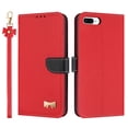 thumbnail image 2 of Crossbody Wallet Case for iPhone 8 Plus/7 Plus, Magnetic Closure Shoulder Strap & Wrist Strap PU Leather Flip Stand Case with Card Holder RFID Blocking Cash Purse Phone Cover for Women,Red, 2 of 12