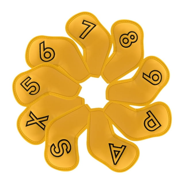 9 piezas Golf Club Head cubos Anti Scratch Golf Supplies Accesorios premium Amarillo