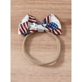 thumbnail image 4 of Argulvti Infant Baby Girls 4th of July Outfit, Short Sleeve Flags Letters Print Bodysuit with Bowknot Headband, 4 of 9