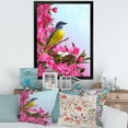 thumbnail image 3 of Designart 'Little Yellow Bird Near The Nest with Pink Flowers' Traditional Framed Art Print, 3 of 4