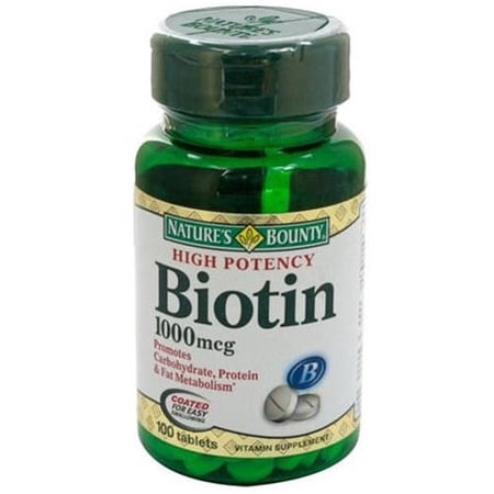 Nature's Bounty Biotin High Potency Veg 1000mcg, 100 CT (Pack of 3)