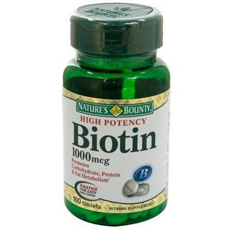 Nature's Bounty Biotin Suractivé Veg 1000mcg, 100 CT (pack de 3)
